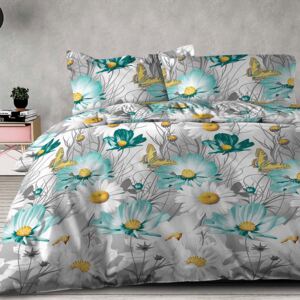 XPOSE­­® Bavlnené obliečky na dve postele KARLA - zelená/sivá