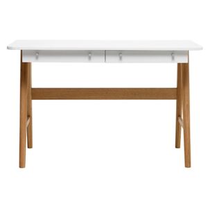 Pracovný stôl z dreva bieleho duba Unique Furniture Turin