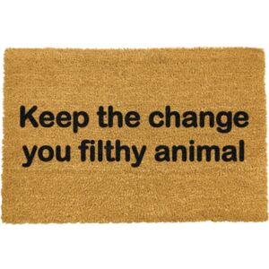 Rohožka z prírodného kokosového vlákna Artsy Doormats Keep The Change, 40 x 60 cm