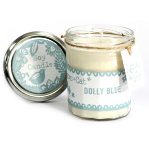 Sviečka zo sójového vosku v zaváraninovom pohári - Dolly Blue 220ml