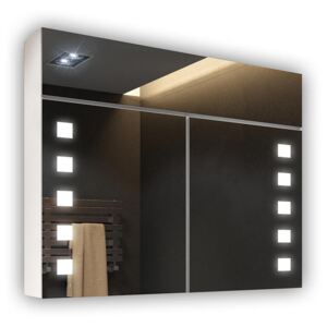 Zrkadlová skrinka s osvetlením LED Alpská biela S2A03