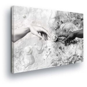 Obraz na plátne - Black and White Touch Abstraction 60x40 cm