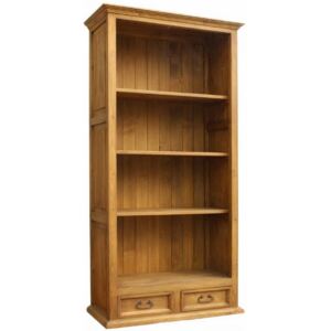 Regál na knižky drevený, rustikálny, provensálska bibliotéka 2739