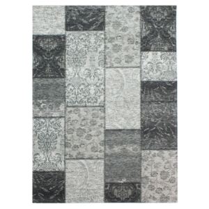 Tmavosivý koberec Flair Rugs Patchwork Chennile Black Grey, 120 × 170 cm