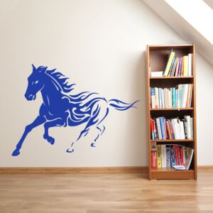 GLIX Kôň - nálepka na stenu Modrá 80 x 58 cm