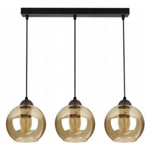 Skleněný stropní závěsný lustr tvar koule LED zlatá