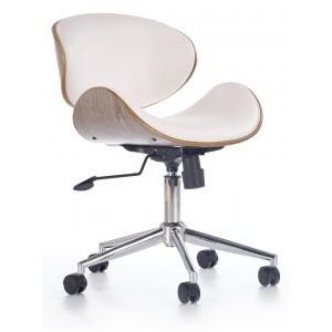 HALMAR, DIME moderná kancelárska stolička, biela/dub svetlý