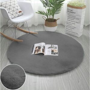 Stredne šedý kruhový koberec Rabbit 100cm