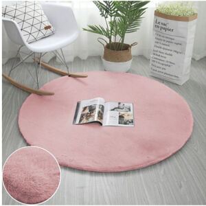 Ružový kruhový koberec Rabbit 100cm