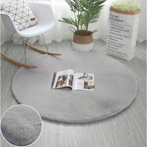Svetlo šedý kruhový koberec Rabbit 100cm