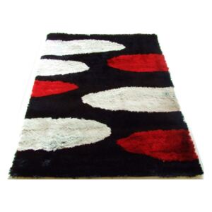 Luxusný kusový koberec viskóza 3D čierny, Velikosti 160x220cm