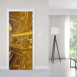 GLIX Fototapeta na dvere - Modern 3D Tech Tunnel Yellow