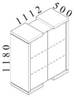 Stredná skriňa Lineart 111,2 x 50 x 118 cm