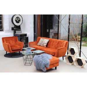 Dizajnová sedačka Aaliyah oranžový zamat