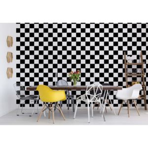 Fototapeta - Black And White Checkered Pattern Vliesová tapeta - 206x275 cm
