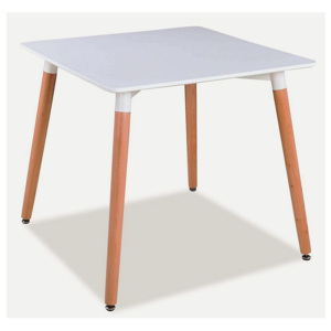Stôl LANDER II, 73x80x80, biela/buk