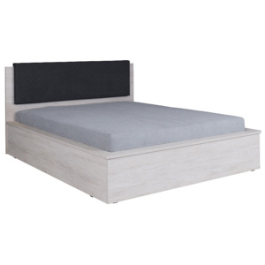 Manželská posteľ KOLOREDO + rošt, 160x200, dub biely/grafitová