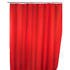 Červený sprchový záves Wenko Puro, 180 x 200 cm