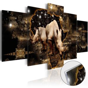 Obraz na skle Bimago - Golden Rhino 100x50 cm