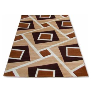 Kusový koberec štvorce hnedý, Velikosti 160x220cm