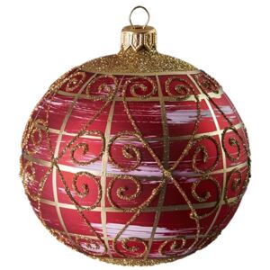 Vianočná banka červená so zlatým dekorom