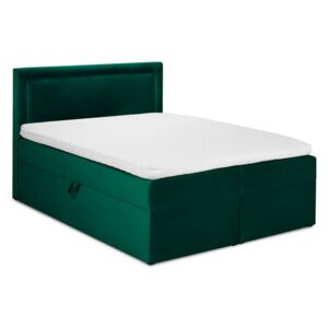 Zelená zamatová dvojlôžková posteľ Mazzini Beds Yucca, 160 x 200 cm