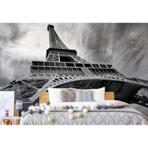 Fototapeta - Paris Eiffel Tower Black And White Vliesová tapeta - 250x104 cm