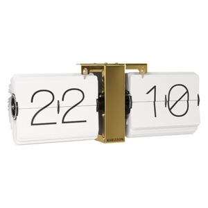 Karlsson Dizajnové preklápací hodiny - Karlsson No Case White and Copper 36x8,5 cm