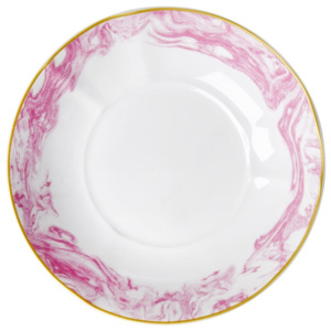 Porcelánový hluboký talíř Marble Bubblegum Pink