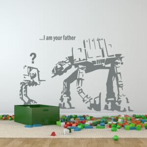 GLIX Banksy "I am your father" - nálepka na stenu Šedá 120 x 70 cm
