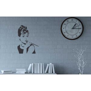 GLIX Audrey Hepburn - nálepka na stenu Čierna 55 x 75 cm