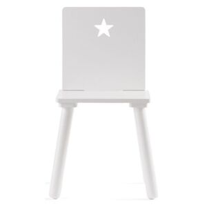 Detská dizajnová drevená stolička biela s hviezdou