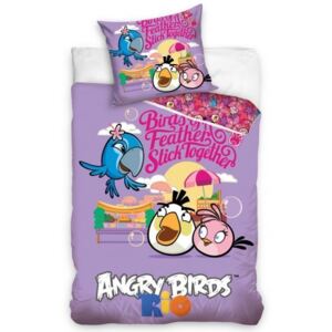 Detské obliečky z bavlny Angry Birds kamaráti 140x200