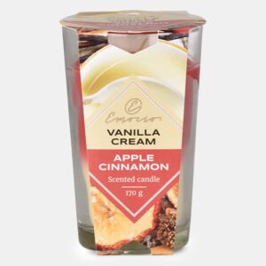 Vonná sviečja Vanilla Cream and Apple Cinnamon dvojfarebná červená