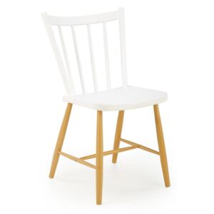 Jedálenská stolička K419 biela / prírodná