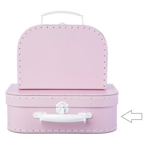 Kartónový kufrík pastelovo ružový - väčší