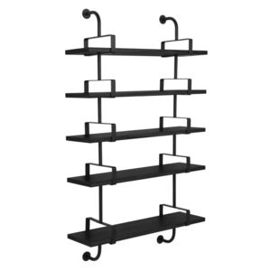 Gubi Police Démon Shelf 2, 95cm, 5 shelves, black stained ash