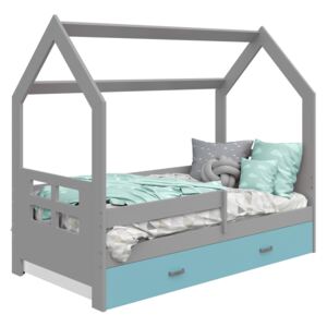 AMI nábytok Dětská postel DOMEČEK D3D 80x160cm masiv šedá