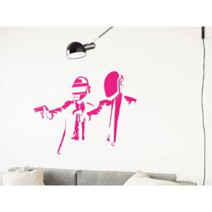 GLIX Banksy "Daft Fiction" - nálepka na stenu Růžová 50 x 30 cm
