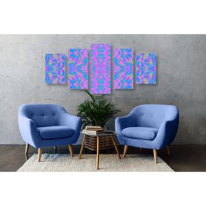 5-dielny obraz fialová abstrakcia