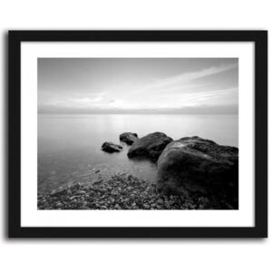 CARO Obraz v ráme - Stones On A Sea Beach 40x30 cm