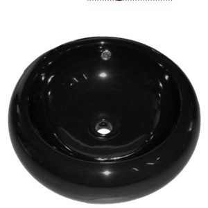 Čierne okrúhle keramické umývadlo