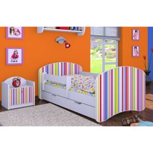 MAXMAX Detská posteľ so zásuvkou 180x90cm PRÚŽKY
