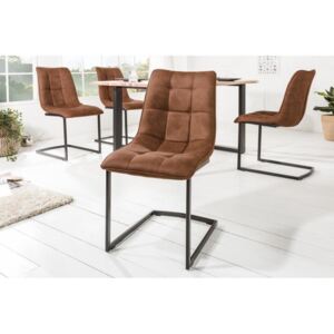 IIG - Dizajnová konzolová stolička MIAMI svetlohnedá, kovový rám