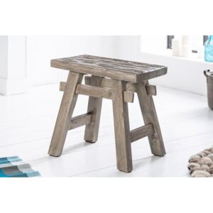 IIG - Masívna stolička HEMINGWAY 50 cm šedá, mahagónové drevo