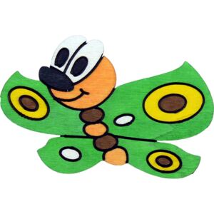 Drevená dekorácia Motýlik zelený s magnetom a lepíkom