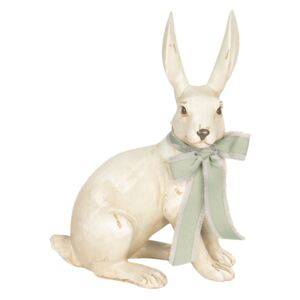 Dekorácia sediaci králik s mašľou - 20 * 11 * 28 cm
