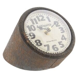 Vintage stolové hodiny s kovovým tělem- 13 * 13 * 16 cm