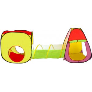 AGA4Kids Detský hrací stan so spojovacím tunelom ST-030 - farebné