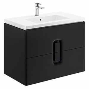 Kúpeľňová skrinka pod umývadlo Kolo Twins 80x46x57 cm čierna mat 89555000